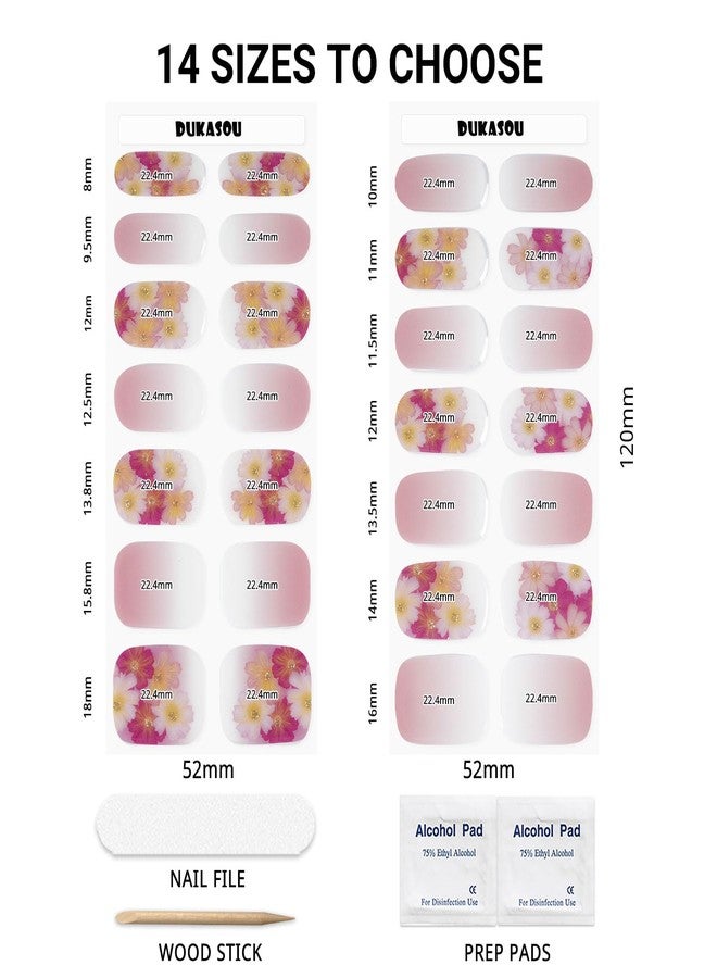 DUKASOU Semi Cured Gel Nail Strips, Spring Blossoms | 28 pcs Gel Nail Strips Work with Any UV Lamp, Salon Quality UV Nails Stickers, Easy to Apply for Home Nails DIY - Image 5